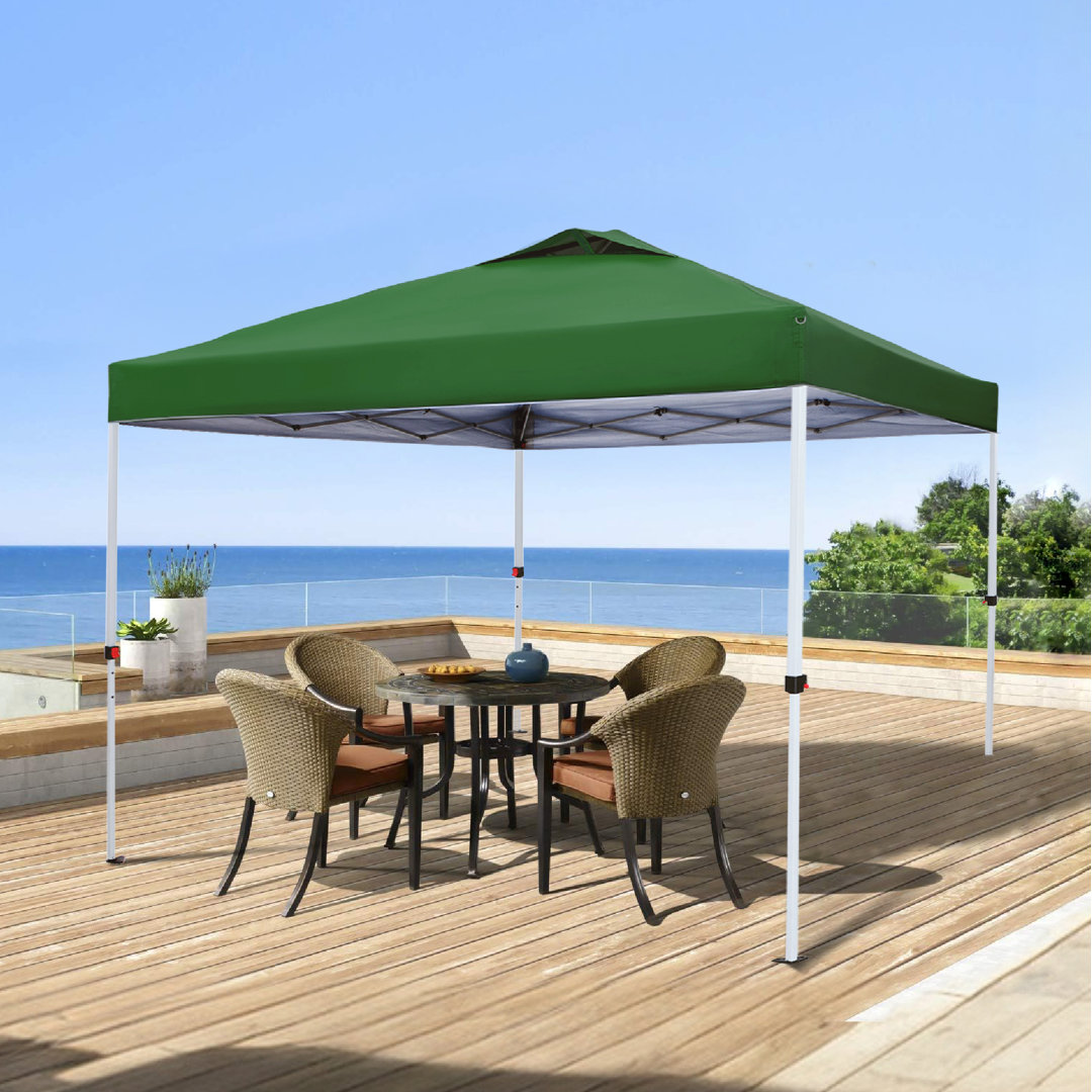 Talulla 10 Ft. W x 10 Ft. D Metal Pop-Up Canopy Arlmont & Co. Roof Color: Green