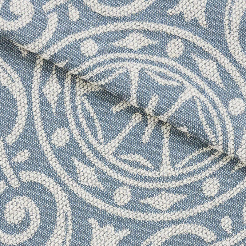 Rio Lightweight Cotton Blend Woven Jacquard Traditional Medallion Bedspread/Coverlet Set, Cerulean Blue