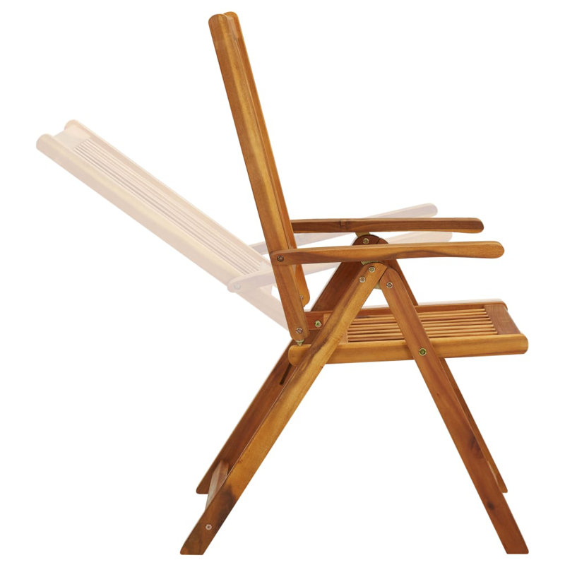 Chaise de patio en teck Huriyah, Brun