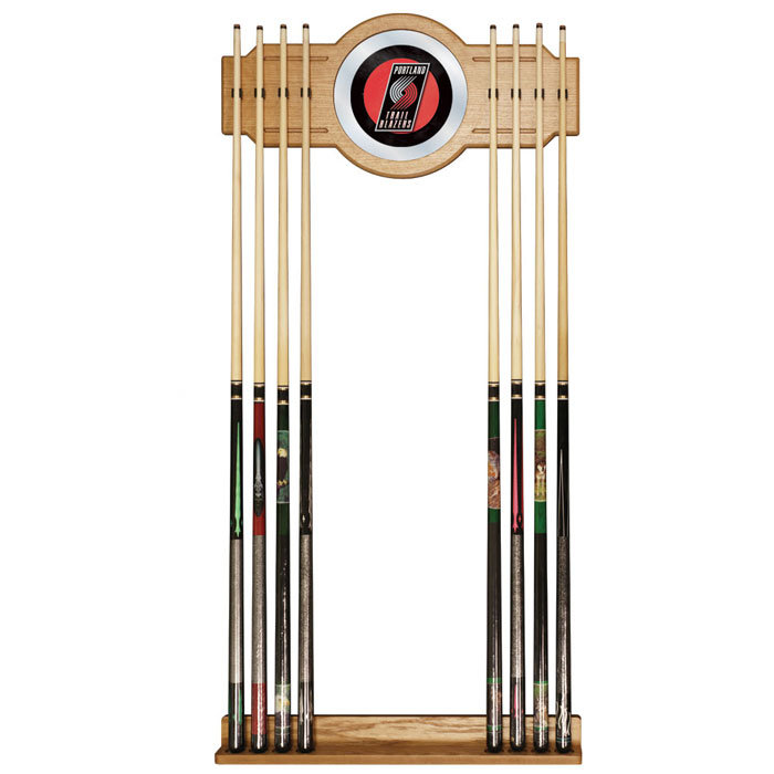 Support à queue de billard avec miroir nba, Portland Trail Blazers, L 30 po x l 12 po