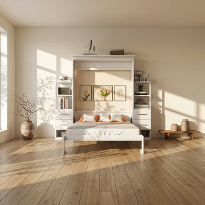 Grand lit escamotable en bois massif et manufacturé de L 103,7 po x P 82,5 po x H 88,5 po Lucky Furniture