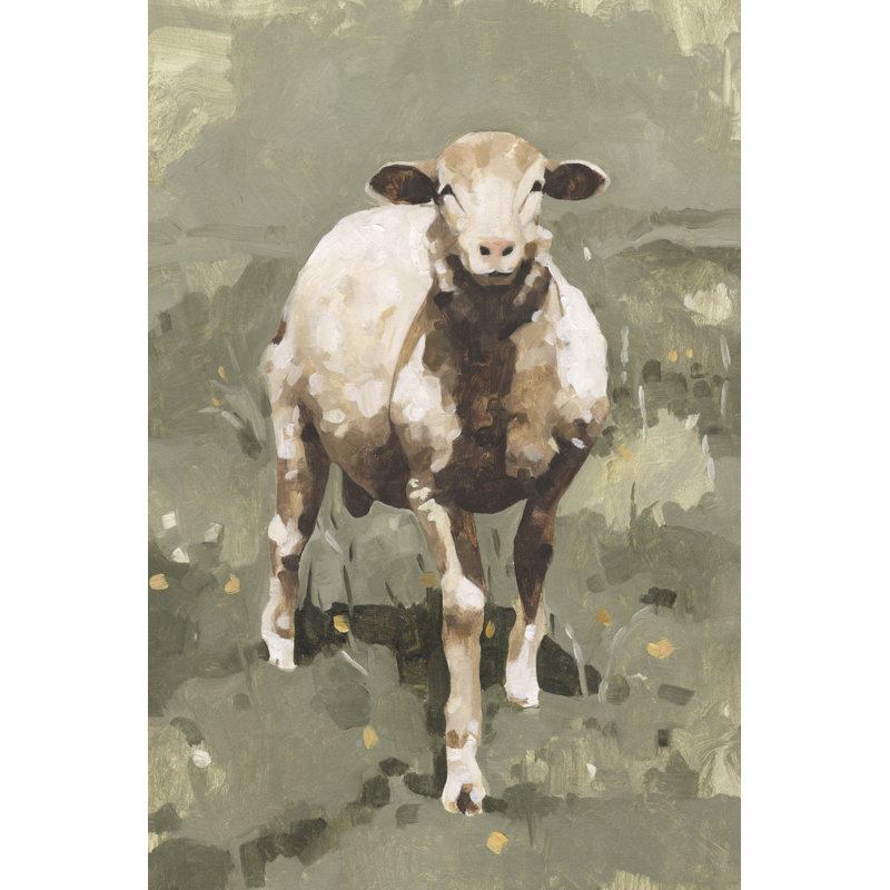 Spring Sheep II - Painting, 46 cm H x 30 cm W, Wrapped Canvas