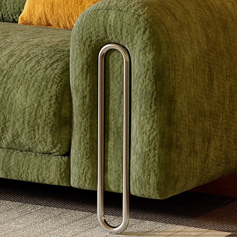 Coussin en chenille vert, H 37,4 po x l 102,36 po x P 39,37 po, Chenille verte