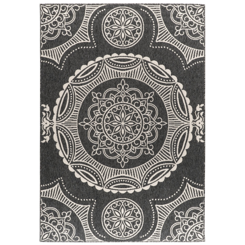 Tapis d'intérieur / extérieur Dheny The Dynamic Medallion, Rectangle 7 pi 10 po x 10 pi 2 po