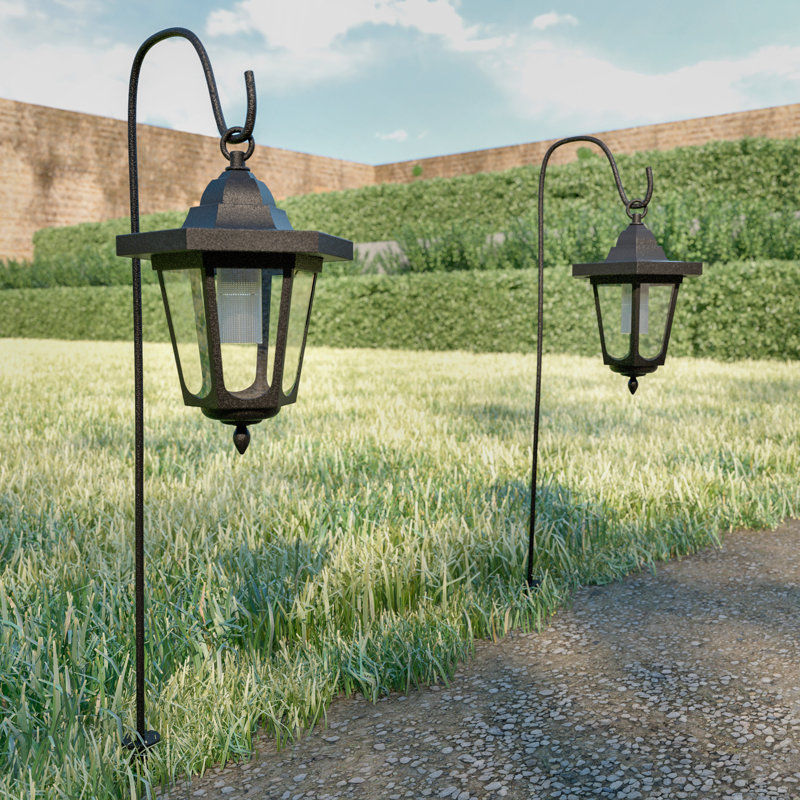 Solar LED Hanging Coach Lanterns ? Black - Set of 2 by Pure Garden Solar LED Hanging Coach Lanterns ? Black - Set of 2 by Pure Garden