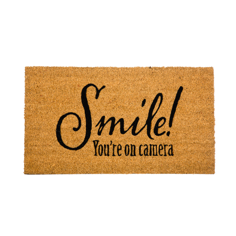 Tapis en fibre de coco 28 "x 16" Jerramy, sourire