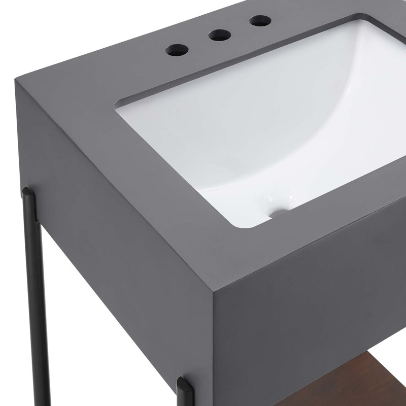 Meuble-lavabo avec lavabo noir et blanc 24 po Etch