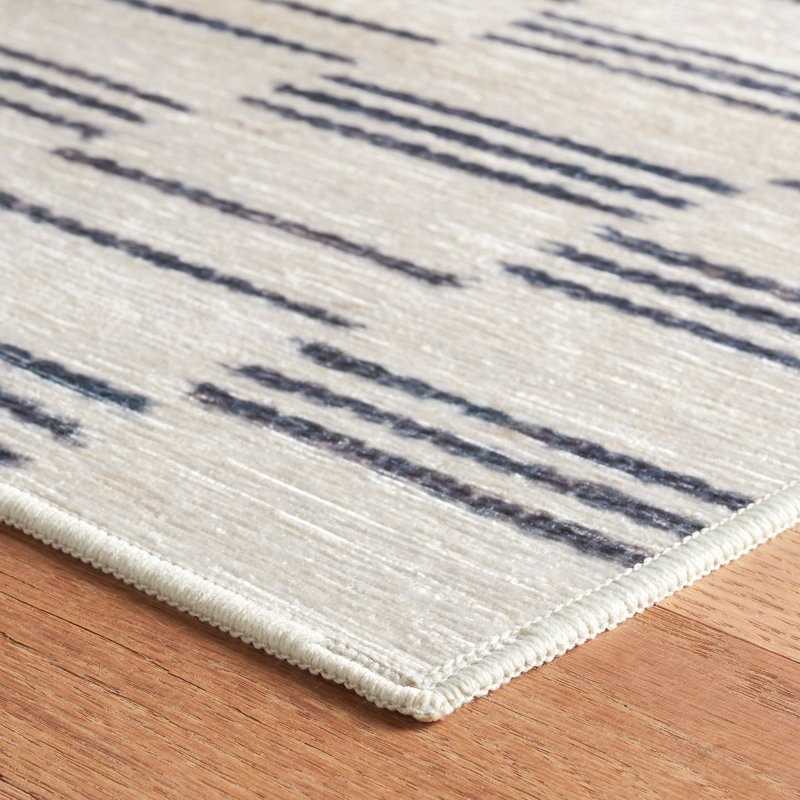 Leni Oatmeal Machine Washable Rug, Rectangle 4' x 6'