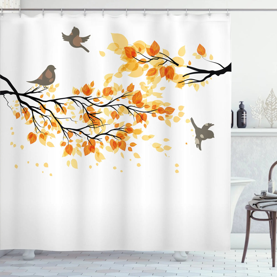 Fall Shower Curtain Set + Hooks East Urban Home 