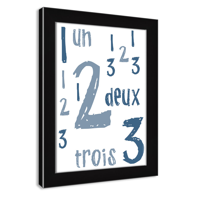 Impression sur papier français, H 14 po x l 10 po x P 0,6 po, Encadré plat noir
