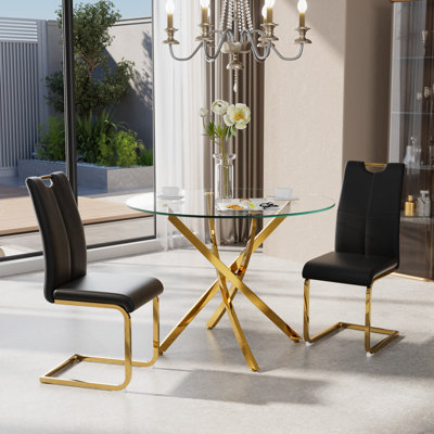 3 - Piece Round Glass Dining Set