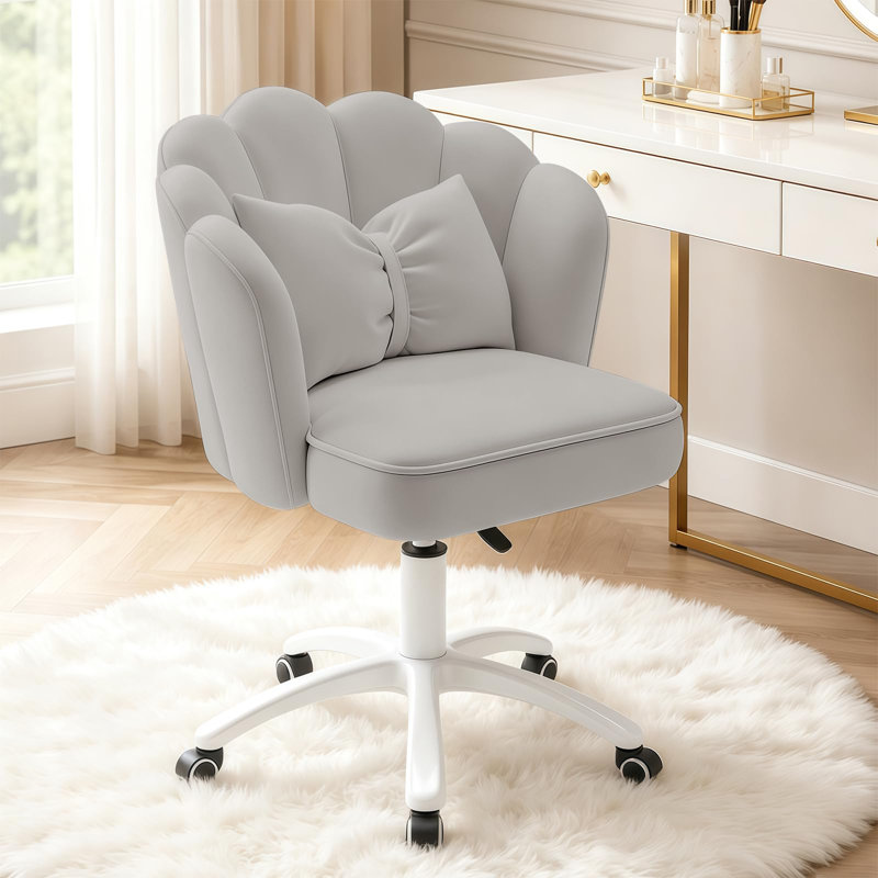 Blue Elephant Velvet Task Chair, Grey