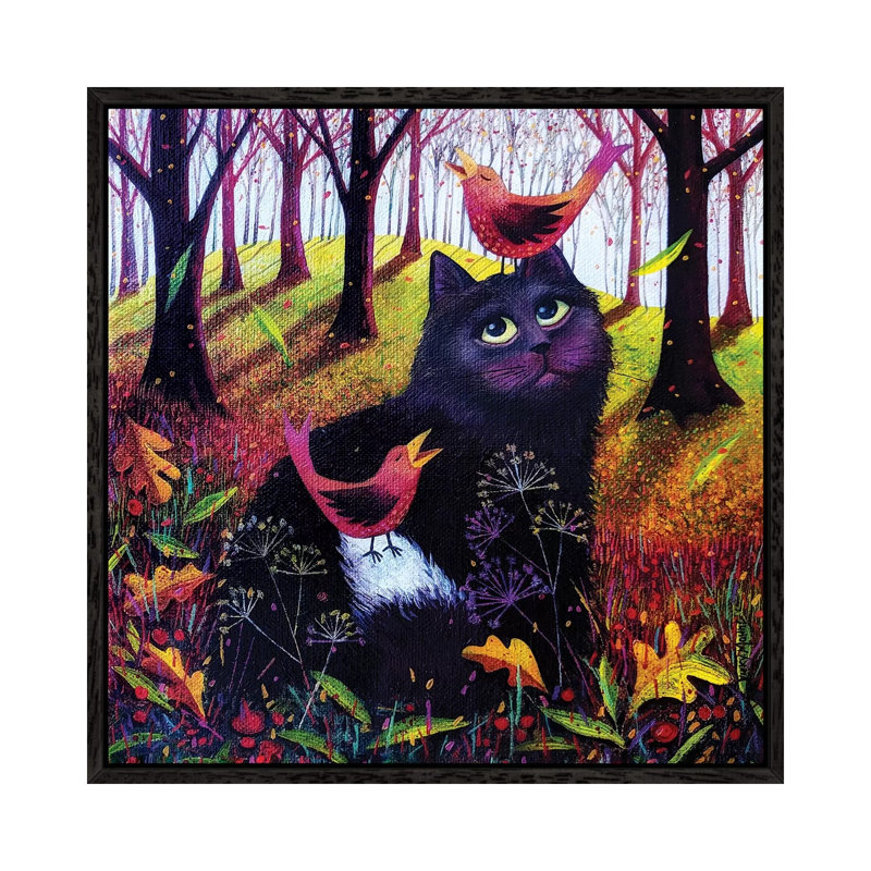 Shadow in the Woods 1 Piece Painting on Canvas, 66.04cm H x 66.04cm W x 3.81cm D, Black Framed