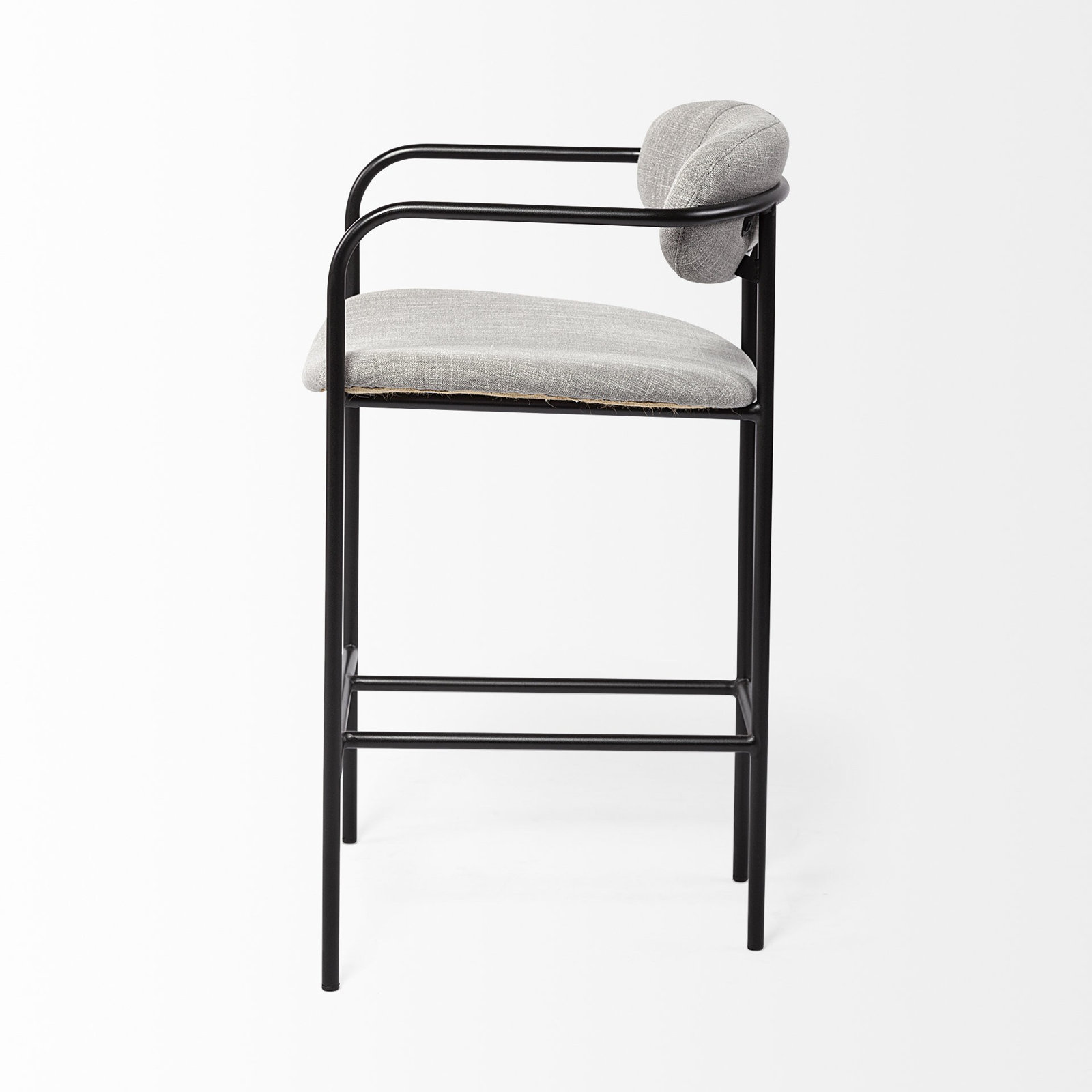 Belarus Fabric Seat Stool, Gun Metal Gray, Extra Tall (35.83” Seat Height), Gray