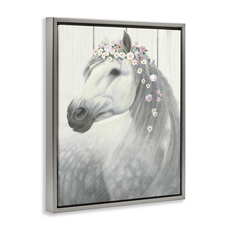«Spirit Stallion Horse» par James Wiens, Cadre flottant gris lustré, H 25 po x l 31 po