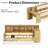 Wooden L-Shape Daybed With Seven Storage Cabinets And Two Storage Drawers, Multi-Functional Bed With Study Desk And Built-In Bookshelf, Natural+White-1490208612-1490208615