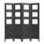 Cloison de style cadre 4 panneaux, noir pur-126671375