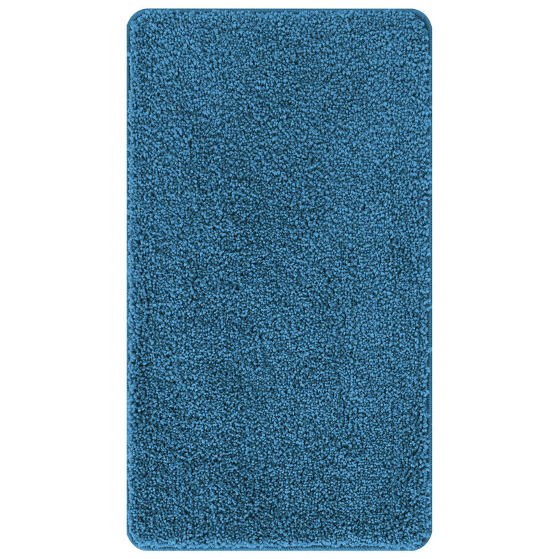 Cotton Non-Slip Bath Mats Rectangular, Blue, 70cm, 120cm