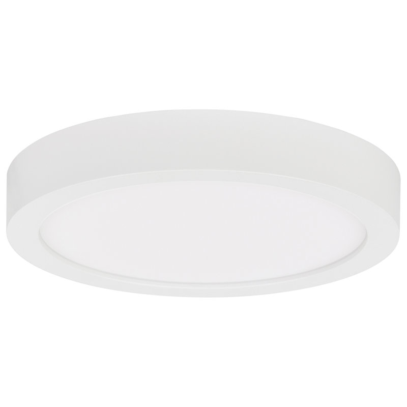 1 - Bulb Outdoor Flush Mount, 1" H x 7" W x 7" D, White