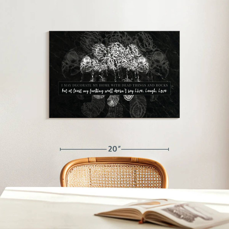 Citation gothique sur toile, H 16 po x l 24 po x P 1,25 po