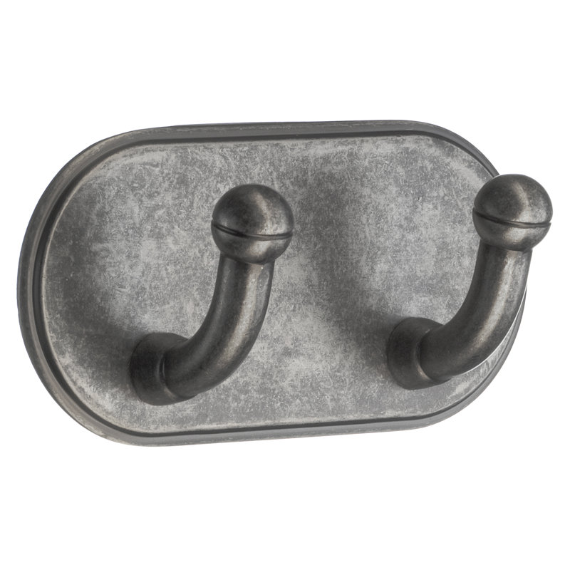 3M Double Self-Adhesive Wall Mounted Robe Hook, Pewter