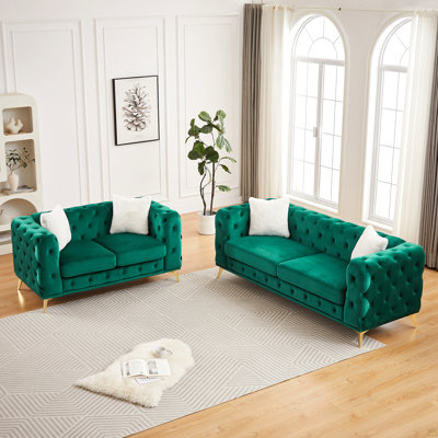 3 Seater + 2 Seater Combo Sofa Velvet Modern Living Room Sofa