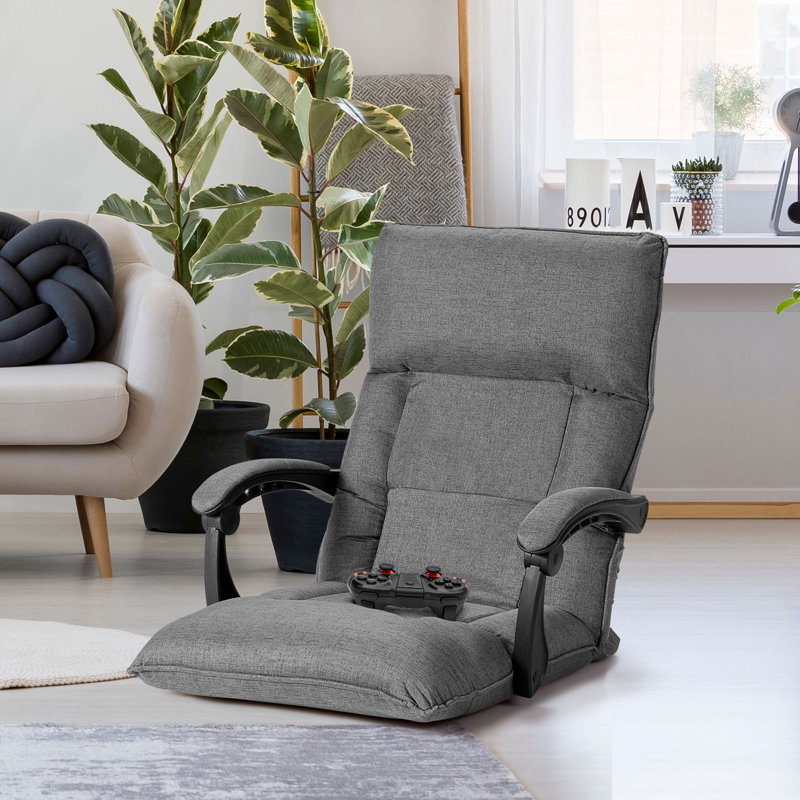 Isabelle & Max Caceres Reclining Floor Game Chair in Grey, Grey