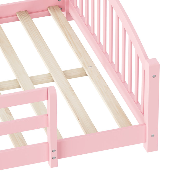 Bed, Floor Full Solid Wood Bed
