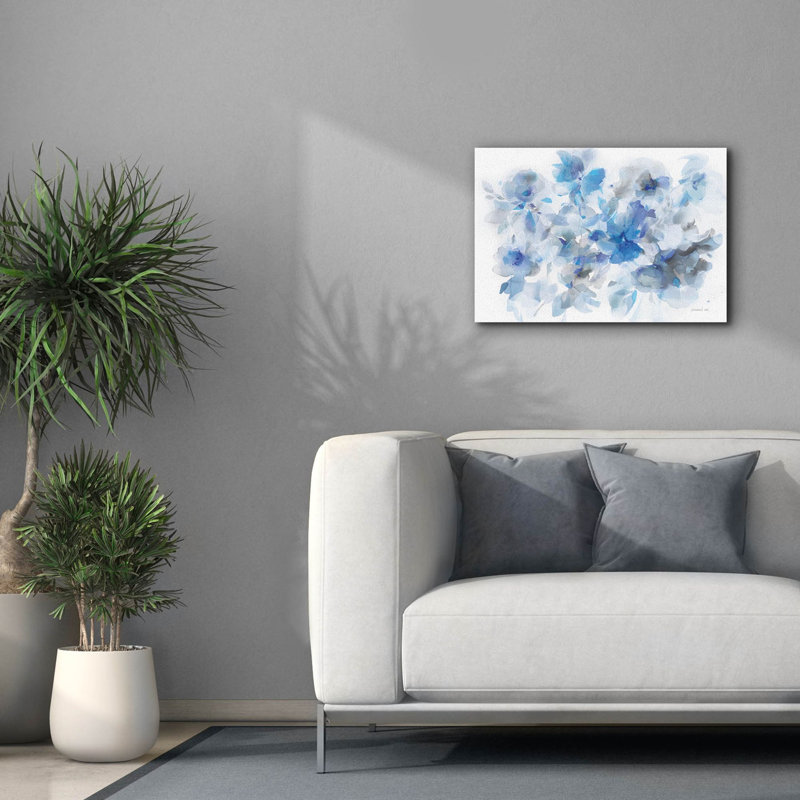 «Floral Abstraction» par Danhui Nai, art mural sur toile, H 18 po x l 26 po