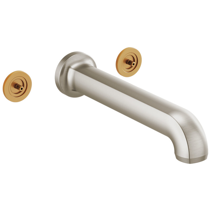 Kintsu® Two Handle Wall Mount Tub Filler, Cross, Luxe Nickel