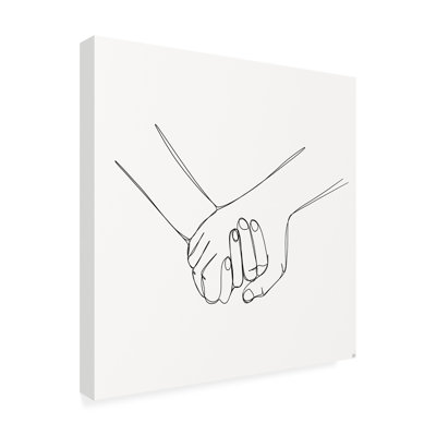 Art sur toile, ligne et pinceau tenant par la main 2