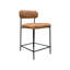 Chaise de bar Iffa, dossier ouvert, fer noir, cognac-102361200-102361198