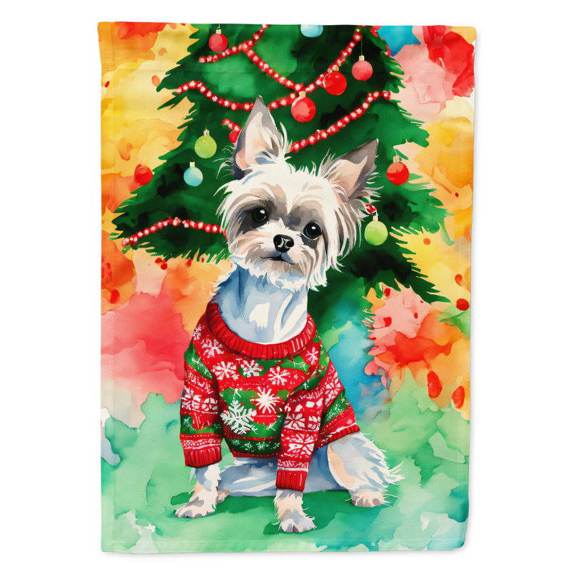 Polyester double face Noël, H 15,5 po x l 11,25 po