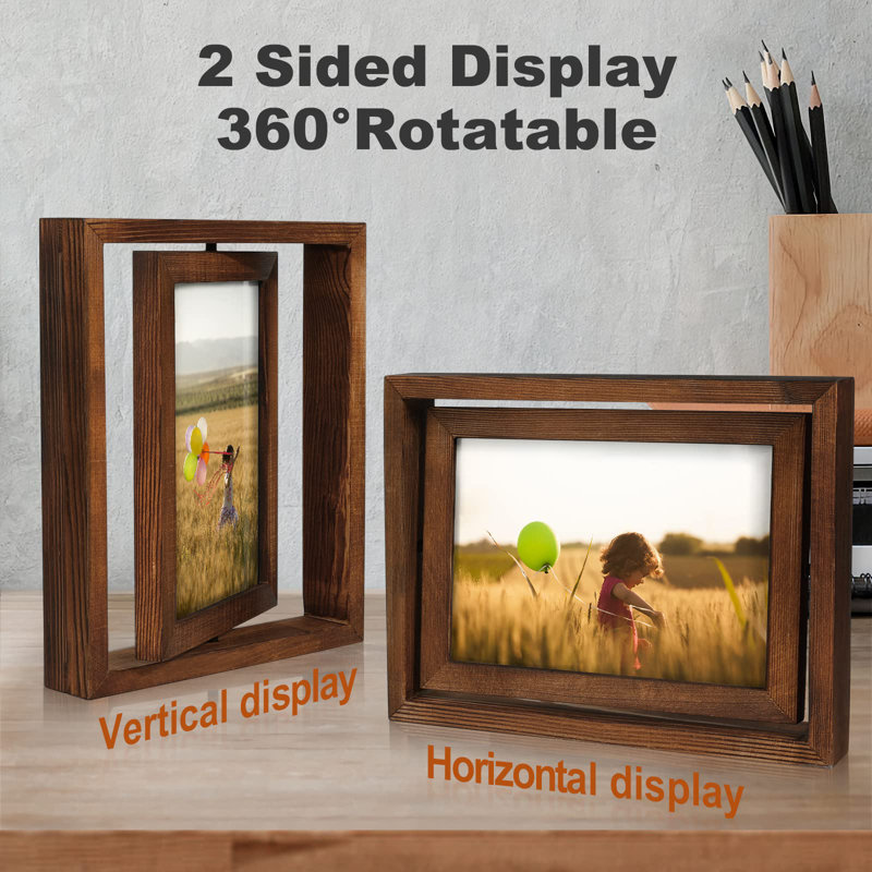 Kashanna Solid Wood Picture Frame - Set of 2, Carbonized Brown