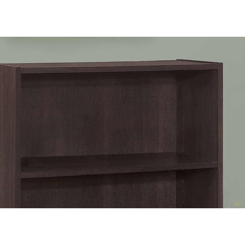 Bibliothèque, bibliothèque, 4 niveaux, H 36 po, bureau, stratifié de chambre à coucher, transitionnel, Espresso