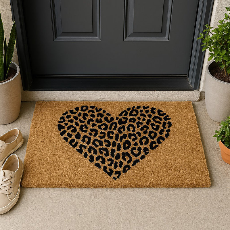 Tapis de bienvenue Chic Leopard Heart - 30 po x 18 po