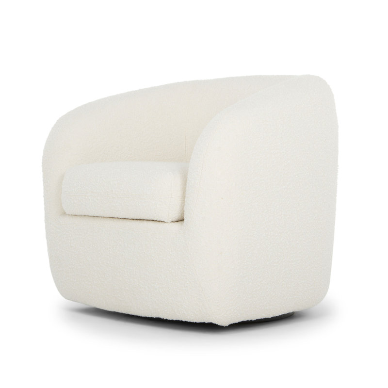 Fauteuil pivotant en polyester 33 po Monty, Blanc