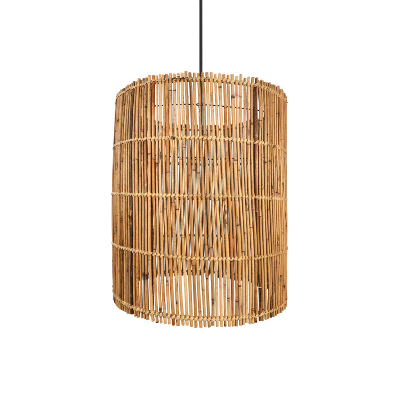 Melfa 1 - Light Natural/Black Drum Pendant