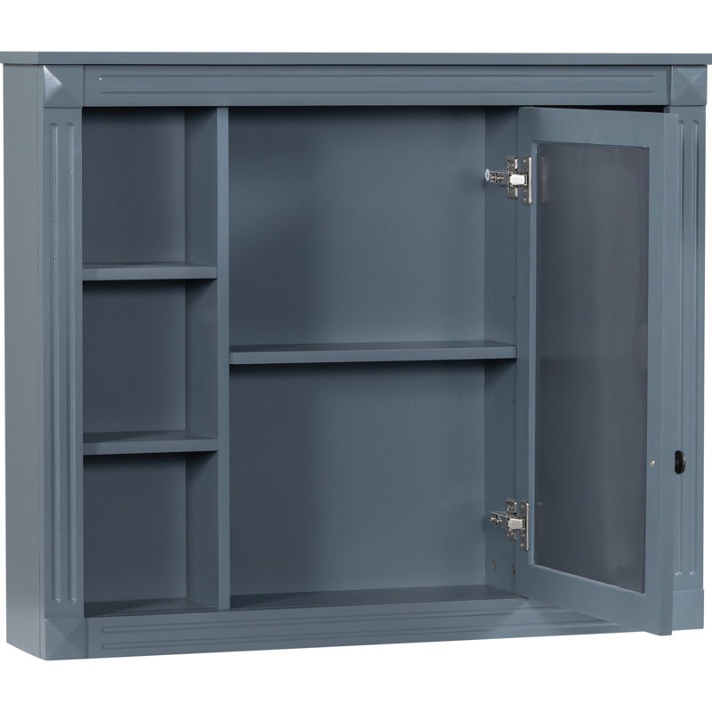 Armoire de rangement de salle de bain 35 po x 28 po - look moderne, charnières réglables, miroir mural 28 po, style, matériaux,