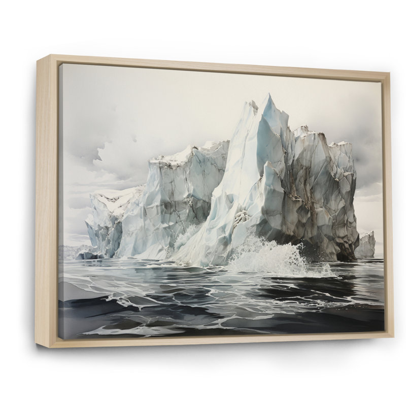 Alaska Icy Wonder - Paysage d'hiver sur toile, art mural, H 12 po x l 20 po x P 1 po, Cadre naturel flottant
