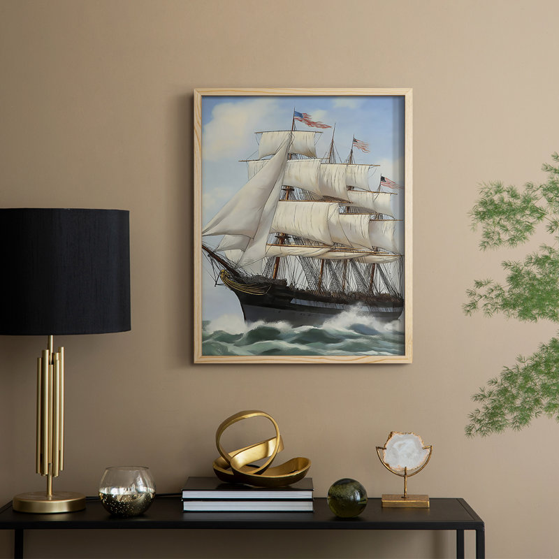 NAUTICAL Series LXVII, reproduction encadrée - bois massif, Naturel, H 21 po x l 17 po