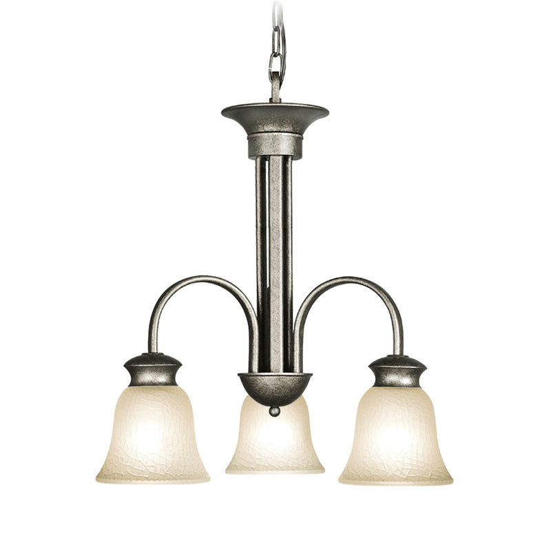 Lustre classique/traditionnel ombré 3 lumières Dresden, Gris