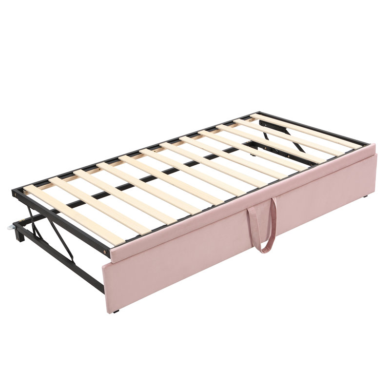 Lit de jour rembourré Soren avec couchette escamotable et structure en bois