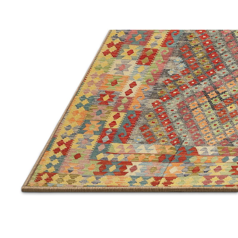 Tapis beige / brun / bleu Southwestern, Rectangle 8 pi x 10 pi