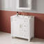 Meuble-lavabo autoportant avec comptoir en céramique, tiroir de rangement escamotable, tablette réglable et support de porte-133423067