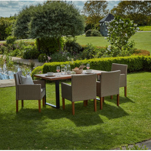 Fabiano Rectangular 4 - Person 175cm Long Dining Set with Cushions