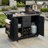 Outdoor Kitchen Island with Wheels,Rolling Patio BBQ Cart with Stainless Steel Top and Multiple Storage Options-125761041