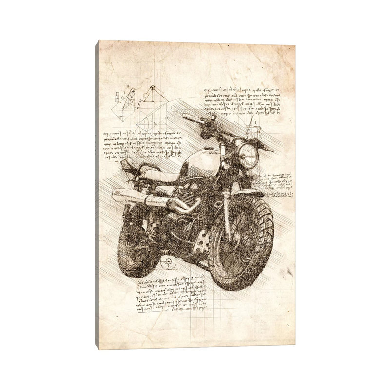 Old Motorcycle by Cornel Vlad - Wrapped Canvas Gallery-Wrapped Canvas Giclée, 66.04cm H x 45.72cm W