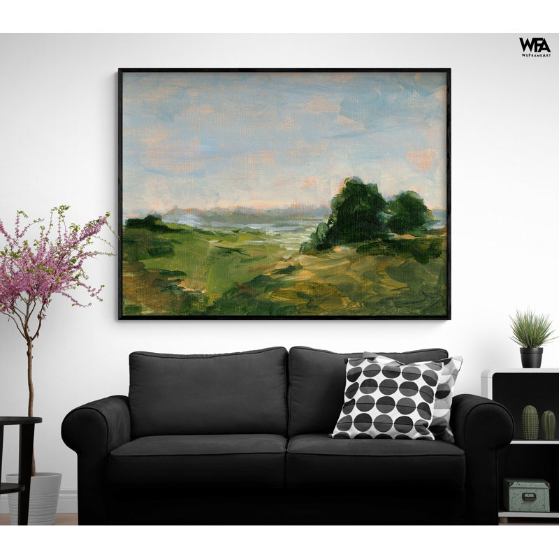 «Early Autumn II» par Ethan Harper, peinture de paysage vert, art mural arbre, impression de champ de nature, impression de nature verte, art mural
