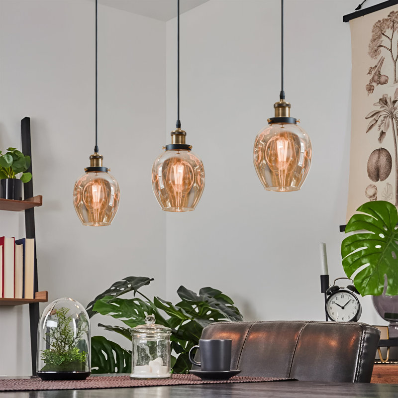 Aidenn 1 - Light Amber Dome Pendant, Yes